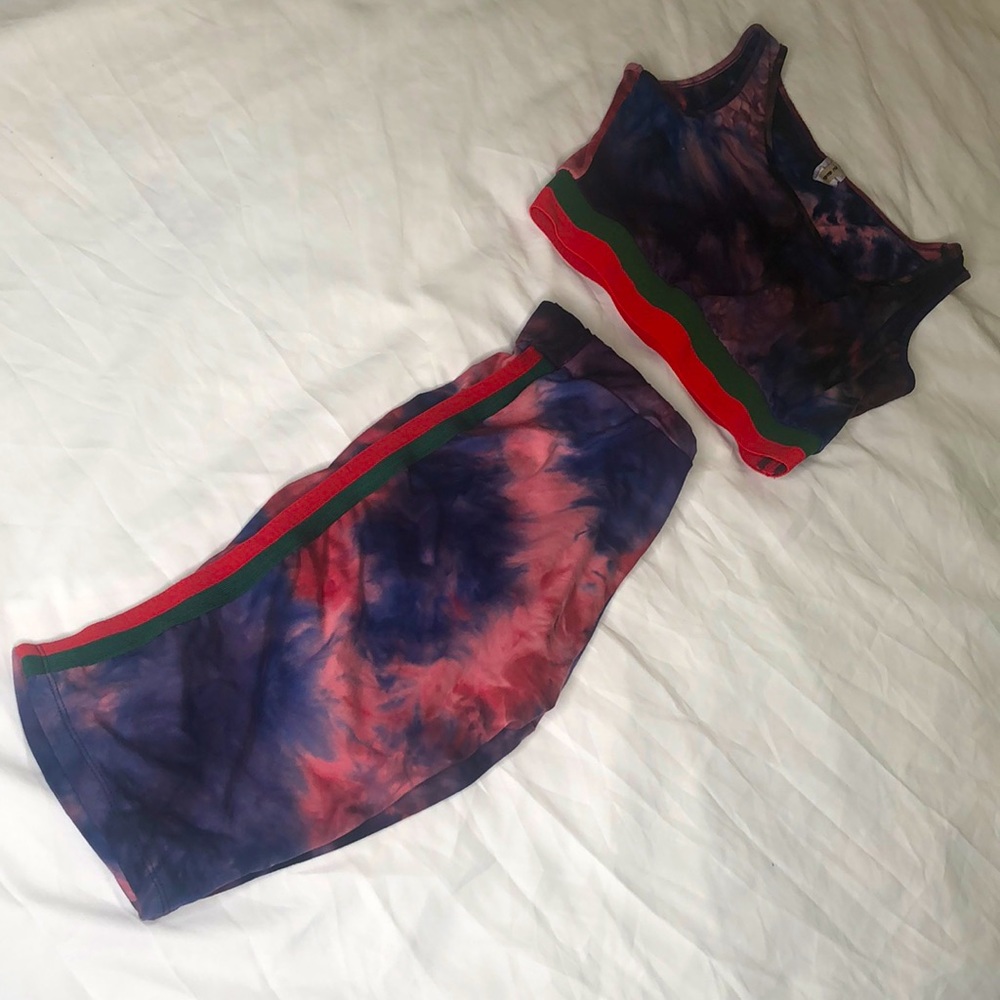 2 Piece Hot Girl Summer purple tie dye